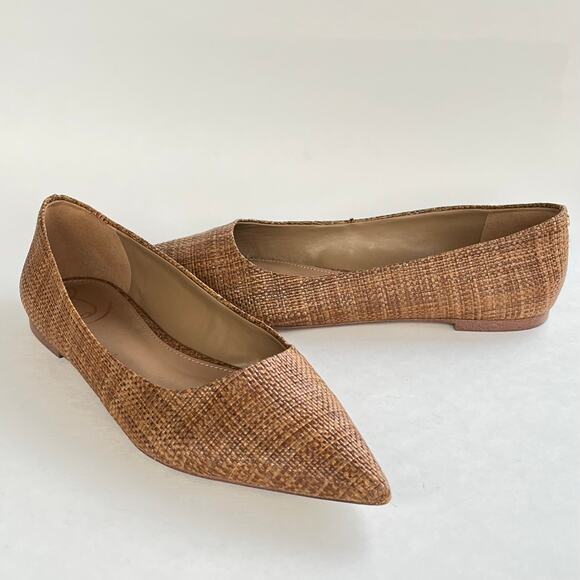 Sam Edelman Flats Sz 10 Wanda Cuoio Brown Woven Pointed Toe Womens - Picture 1 of 9